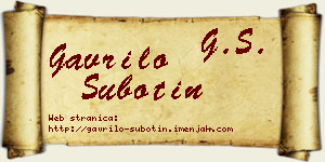 Gavrilo Subotin vizit kartica